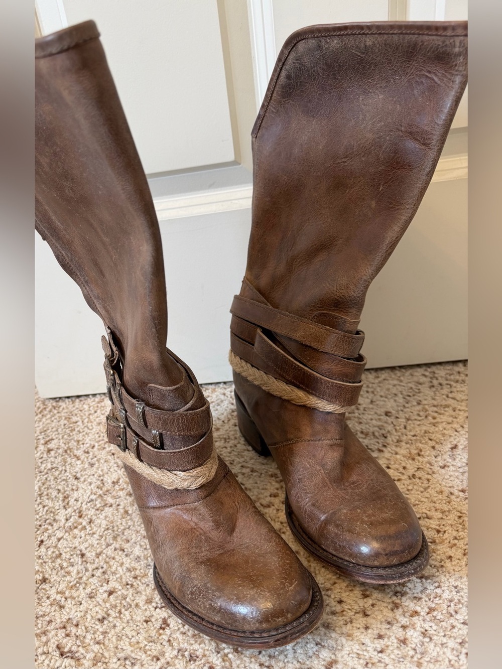 Freebird Drove Handmade Leather Boots in Distressed Brown, Size 9 - Picture 5 of 11